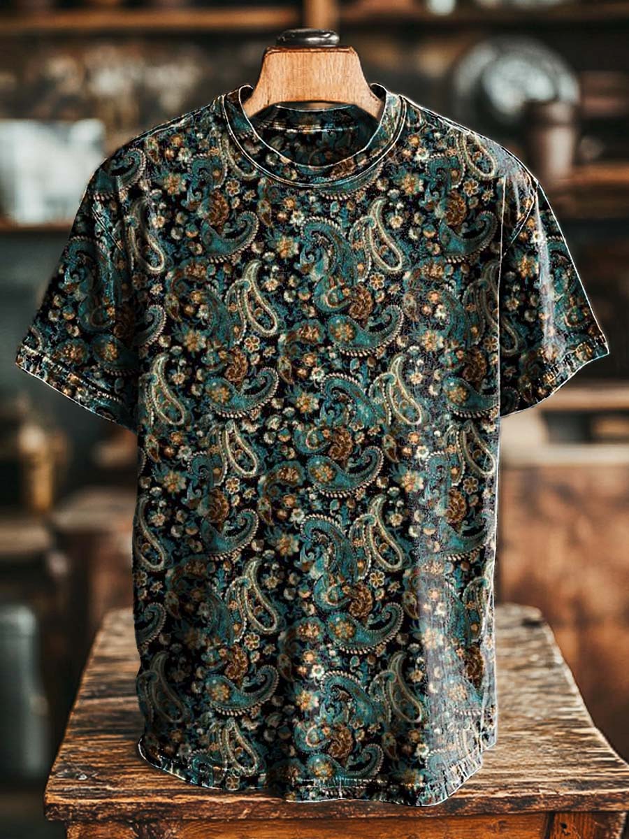 Paisley Print Casual Short-Sleeve T-Shirt