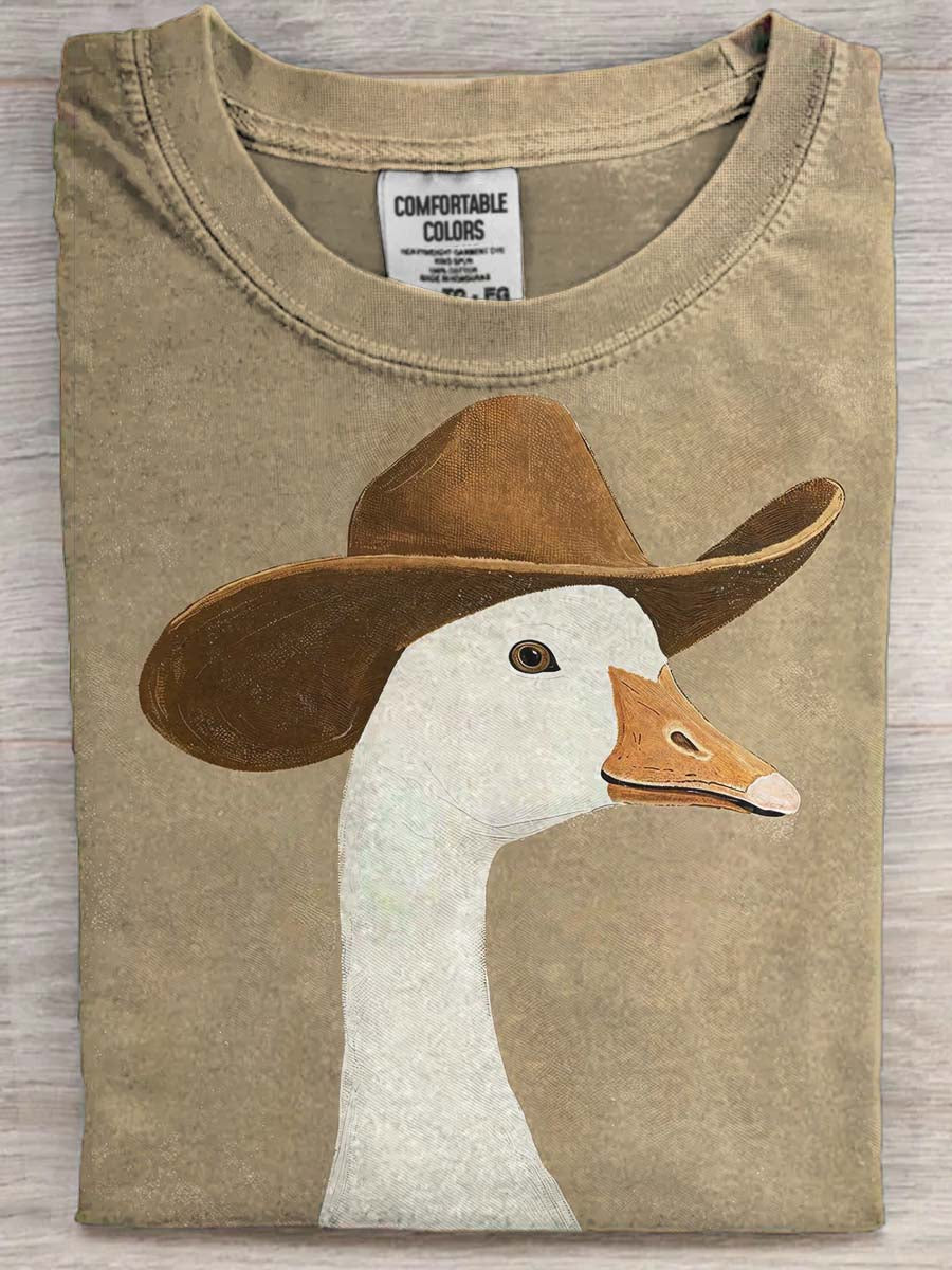 Western Goose Printed Casual Short-Sleeve T-Shirt