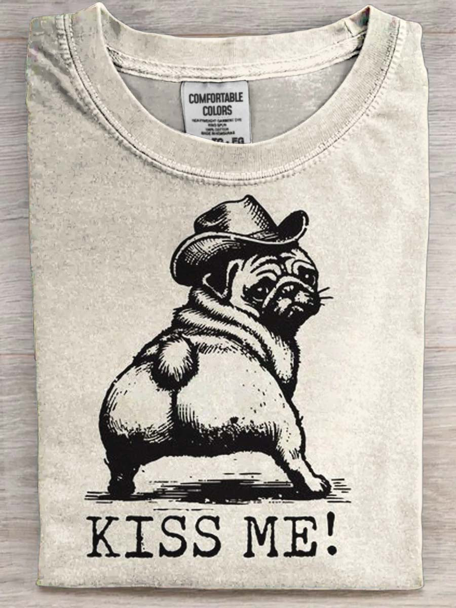 Funny Dog Print Casual Short-Sleeve T-Shirt