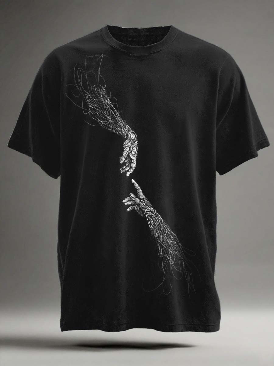 Abstract Art Hand-Printed Casual Short-Sleeve T-Shirt