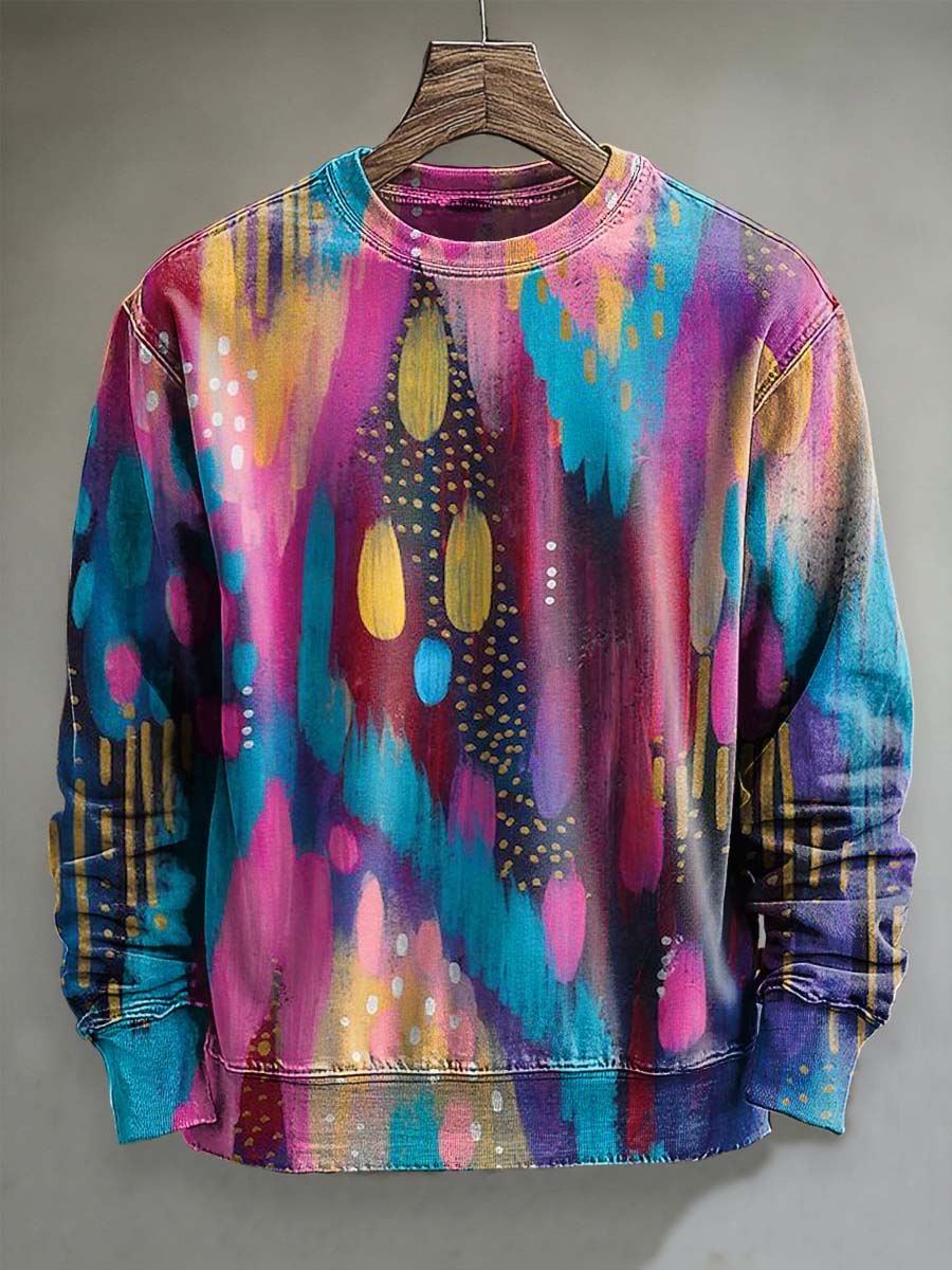 Abstract Oil Painting Art Print Casual Crewneck Sweatshirt
