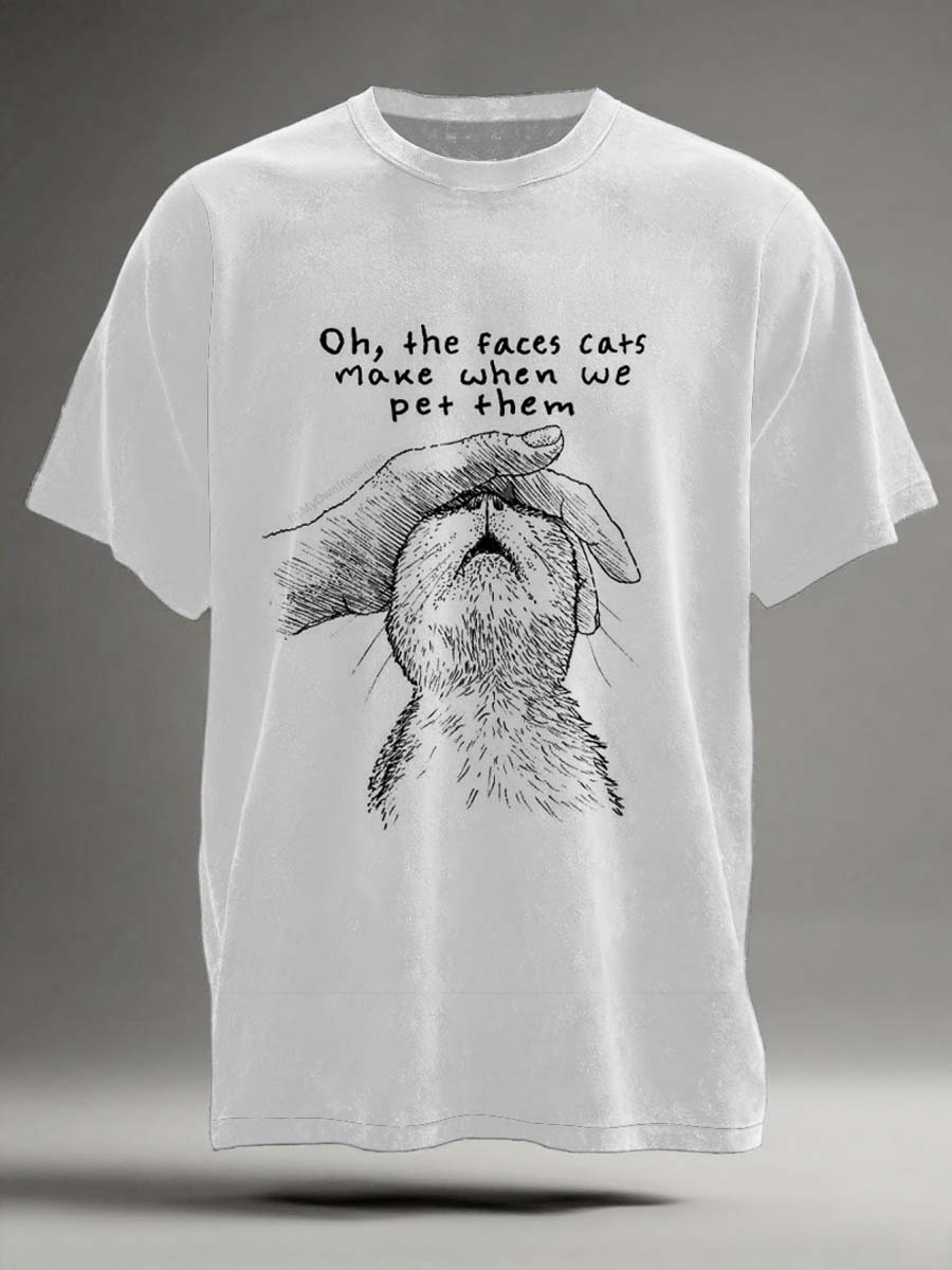 Funny Cat Print Casual Short-Sleeve T-Shirt