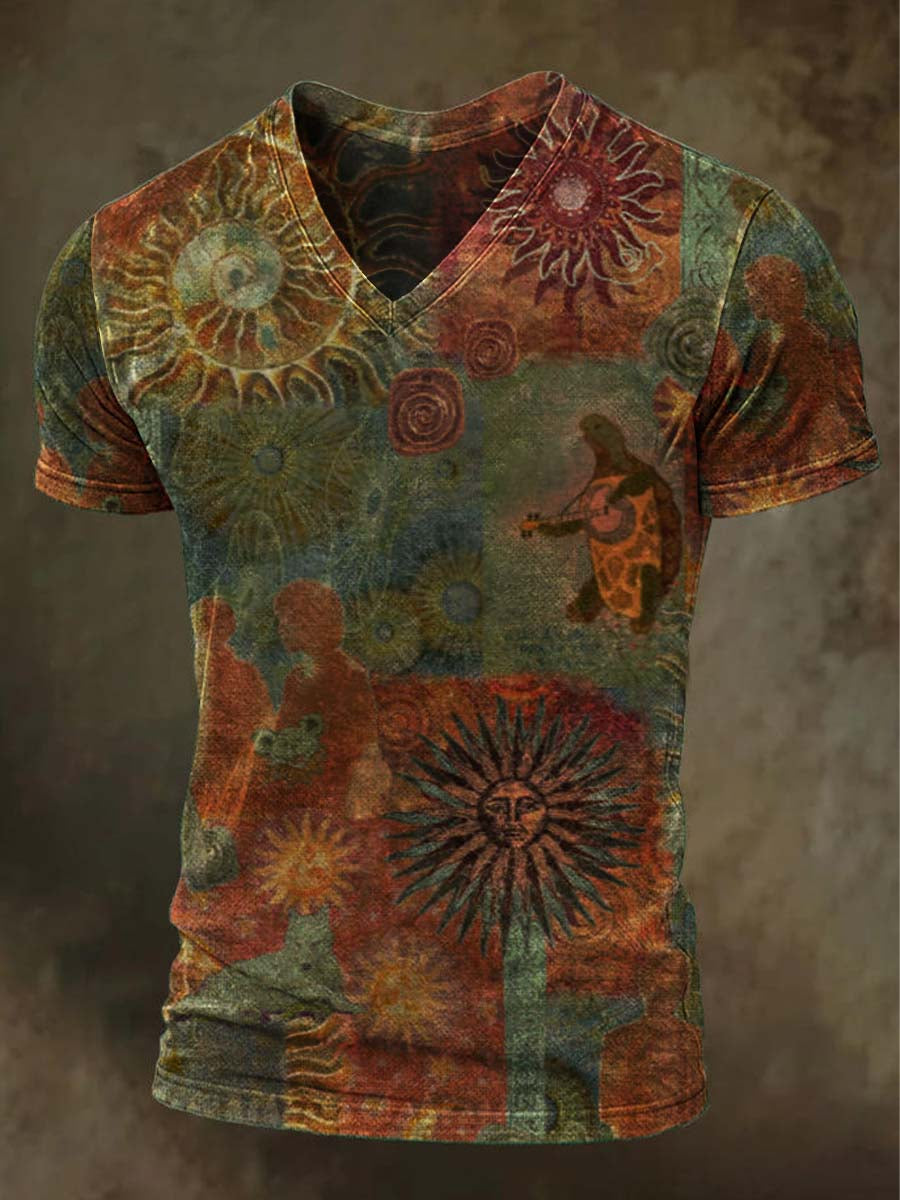 Original Totem Sun Print Casual Short-Sleeve T-Shirt