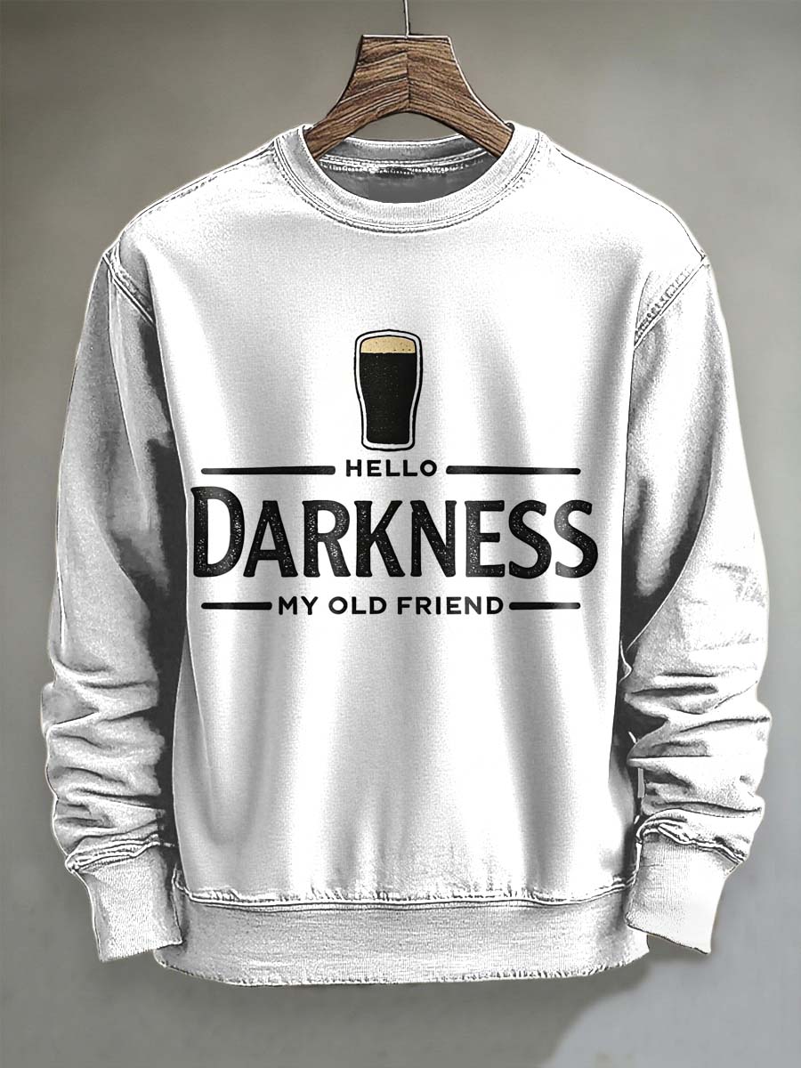 Black Beer Old Friend Printed Casual Sweatshirt