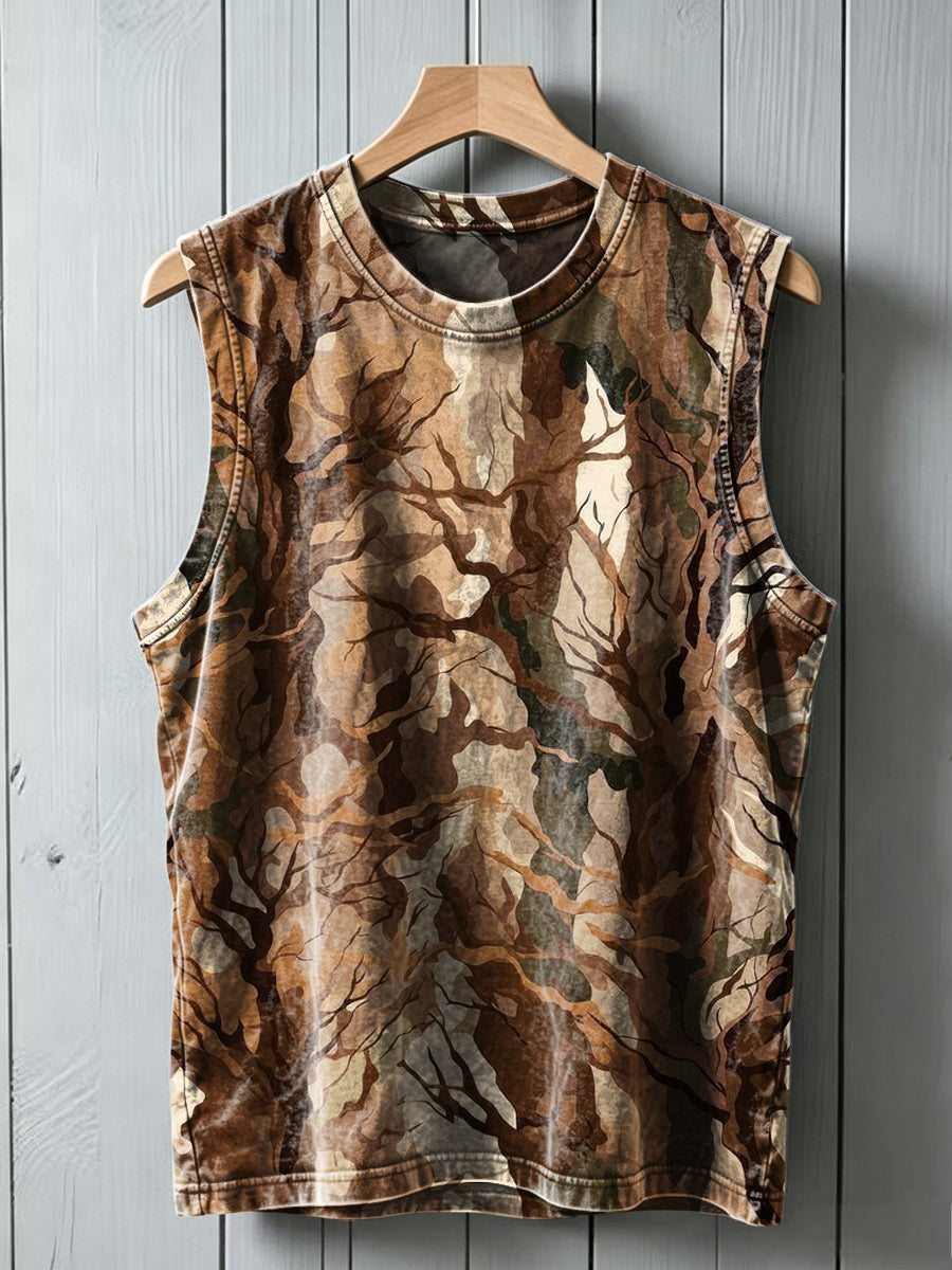 Deadwood Camouflage Print Casual Vest Top