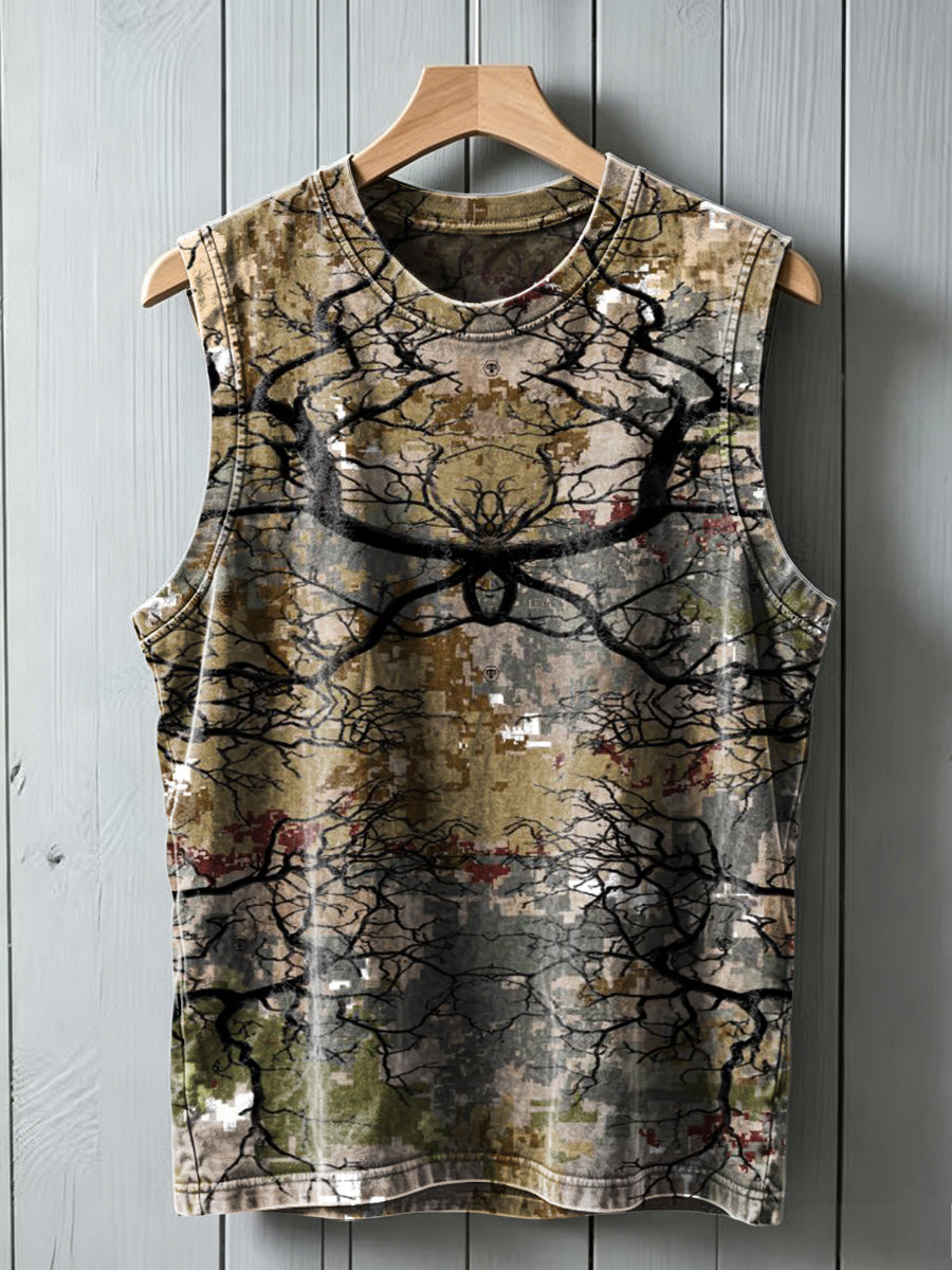 Tree Root Totem Print Casual Vest Top