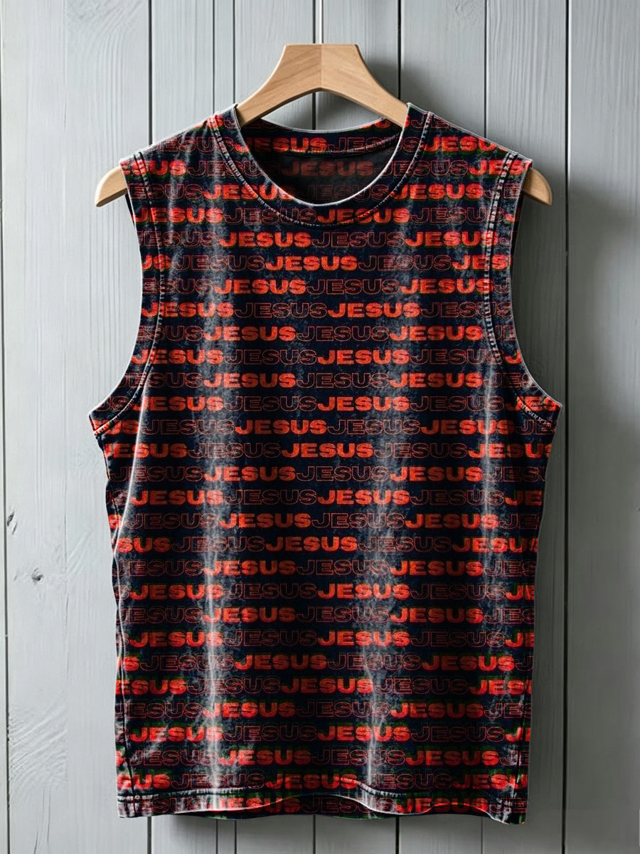 JESUS Faith Letter Printed Casual Vest Top