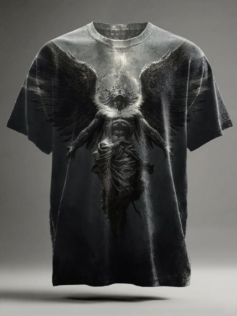 Fallen Angel Print Casual Short-Sleeve T-Shirt