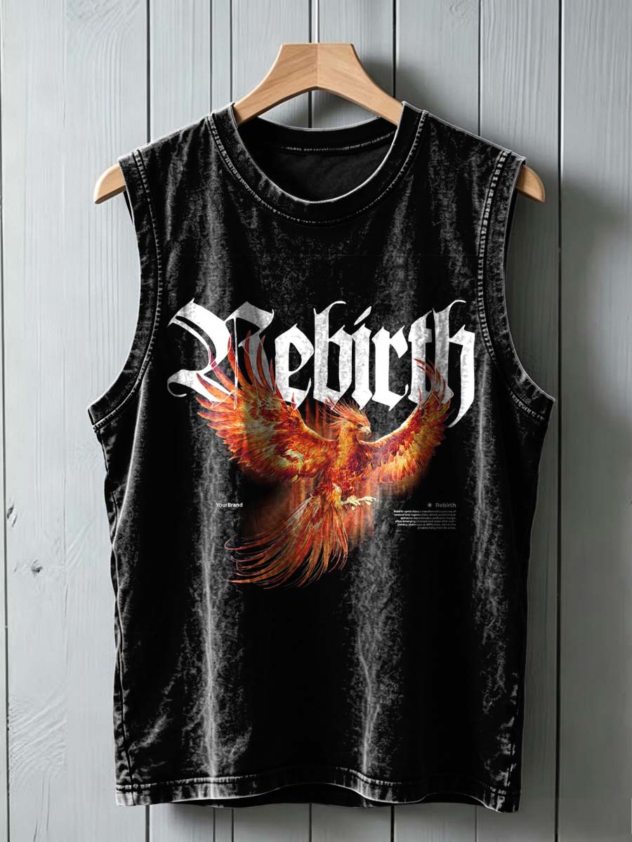 Phoenix Rebirth Print Casual Vest Top