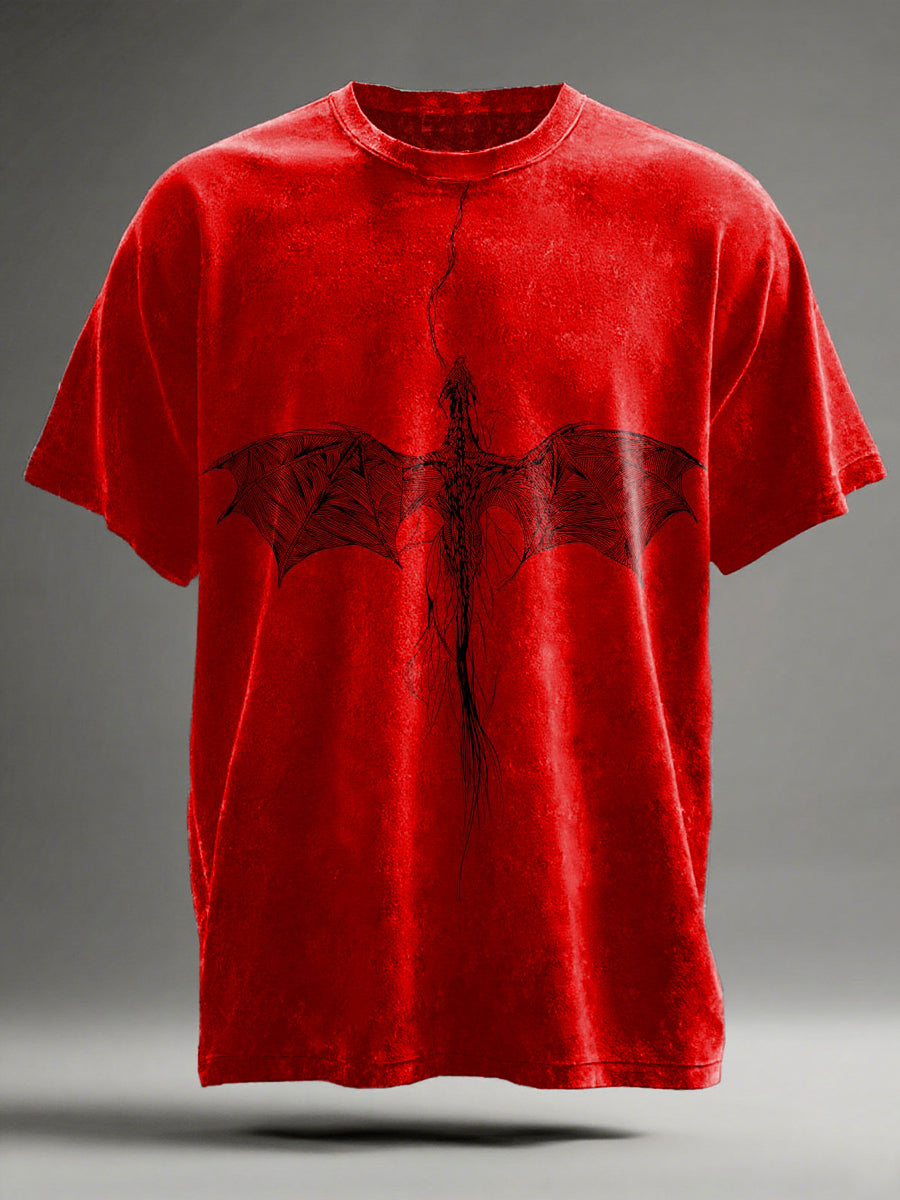 Dragon Print Casual Short-Sleeve T-Shirt