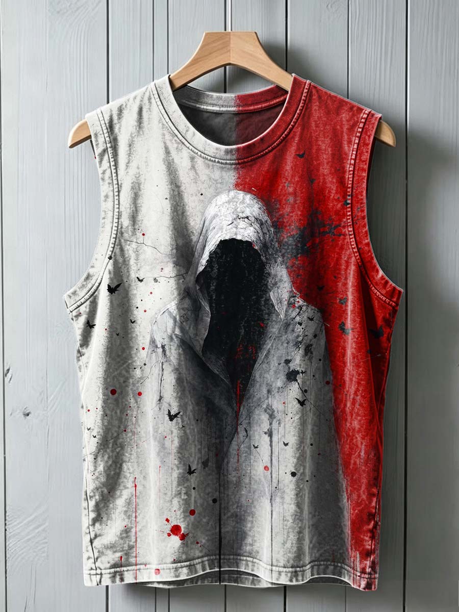 Dark and Mysterious Printed Casual Vest Top