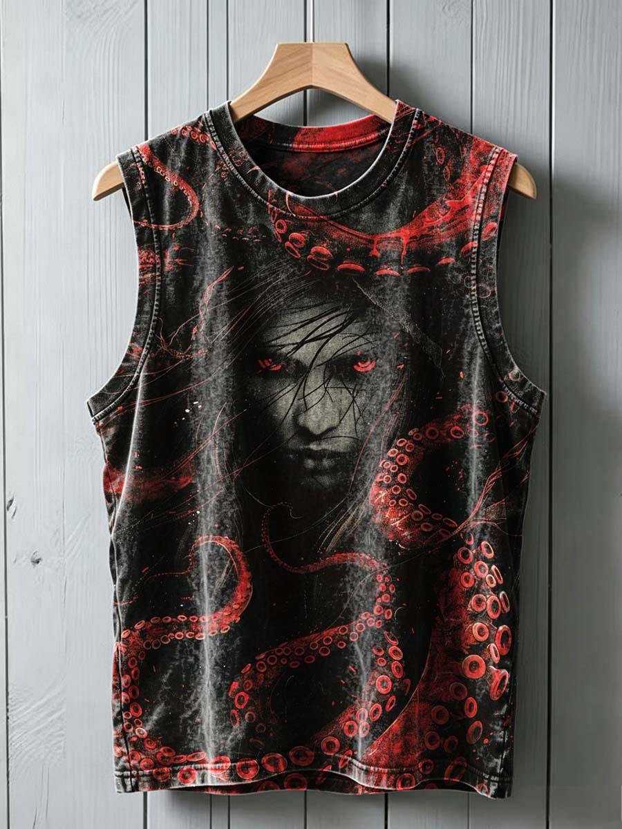 Dark Mythology Printed Casual Tank Top