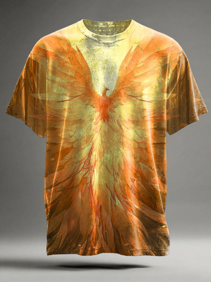 "Phoenix Rising from the Ashes" Printed Casual Short-Sleeve T-Shirt