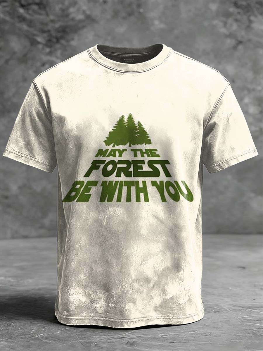 "May the Forest Be With You" Printed Casual Short-Sleeve T-Shirt