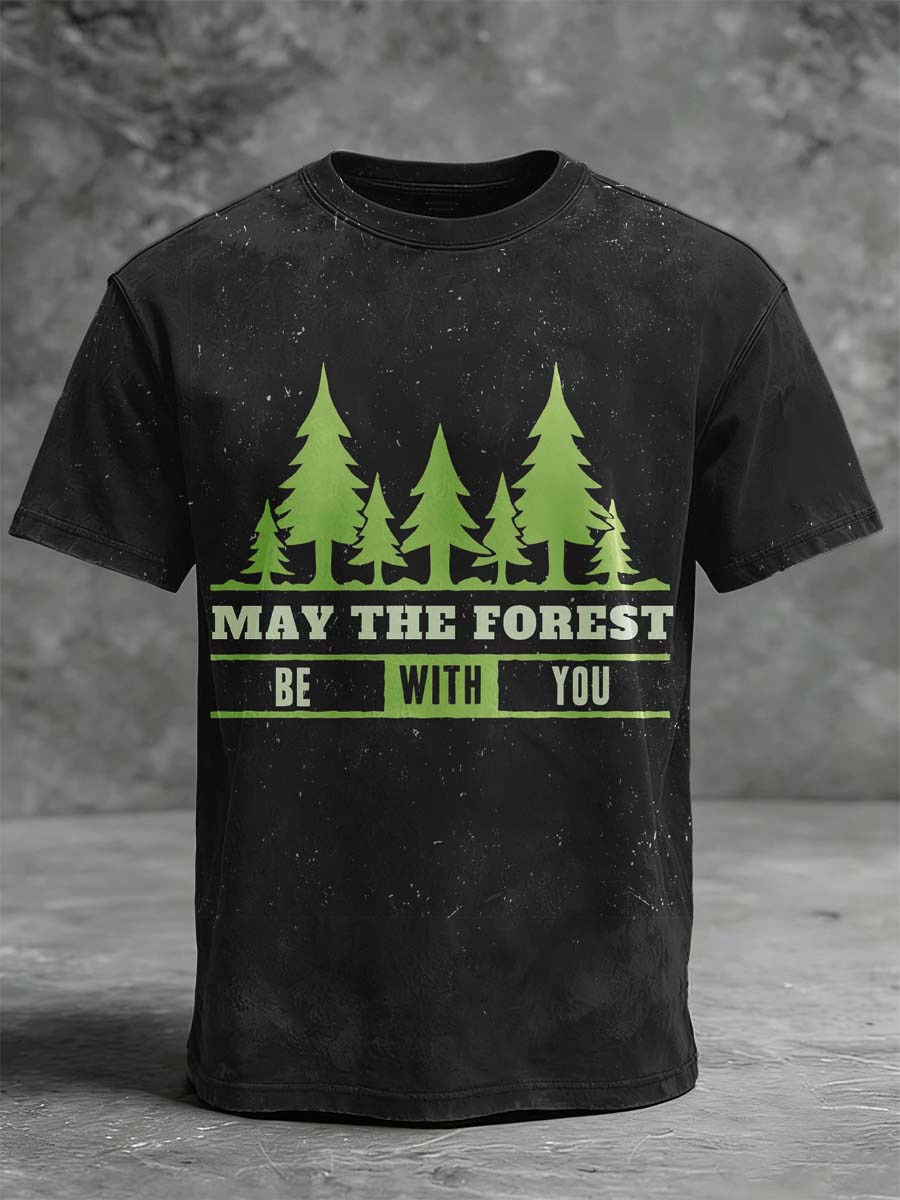 "May the Forest Be With You" Printed Casual Short-Sleeve T-Shirt