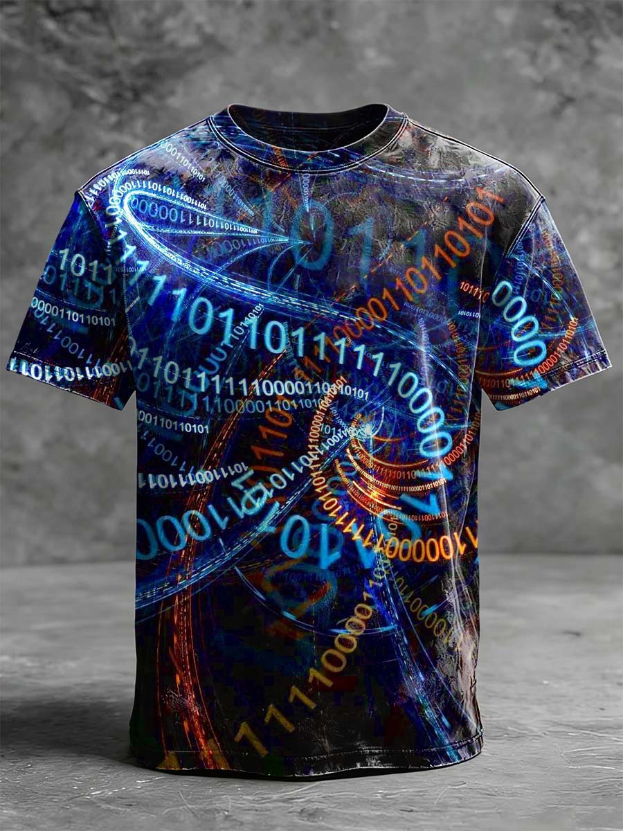 Abstract Digital Print Casual Short-Sleeve T-Shirt
