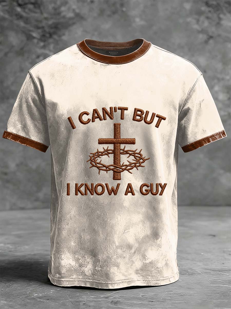 "I Know A Guy" Faith Graphic Casual Short-Sleeve T-Shirt
