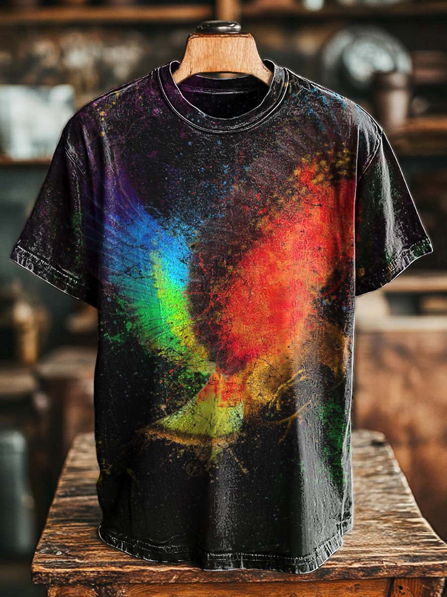 Psychedelic Wing Abstract Print Casual Short-Sleeve T-Shirt