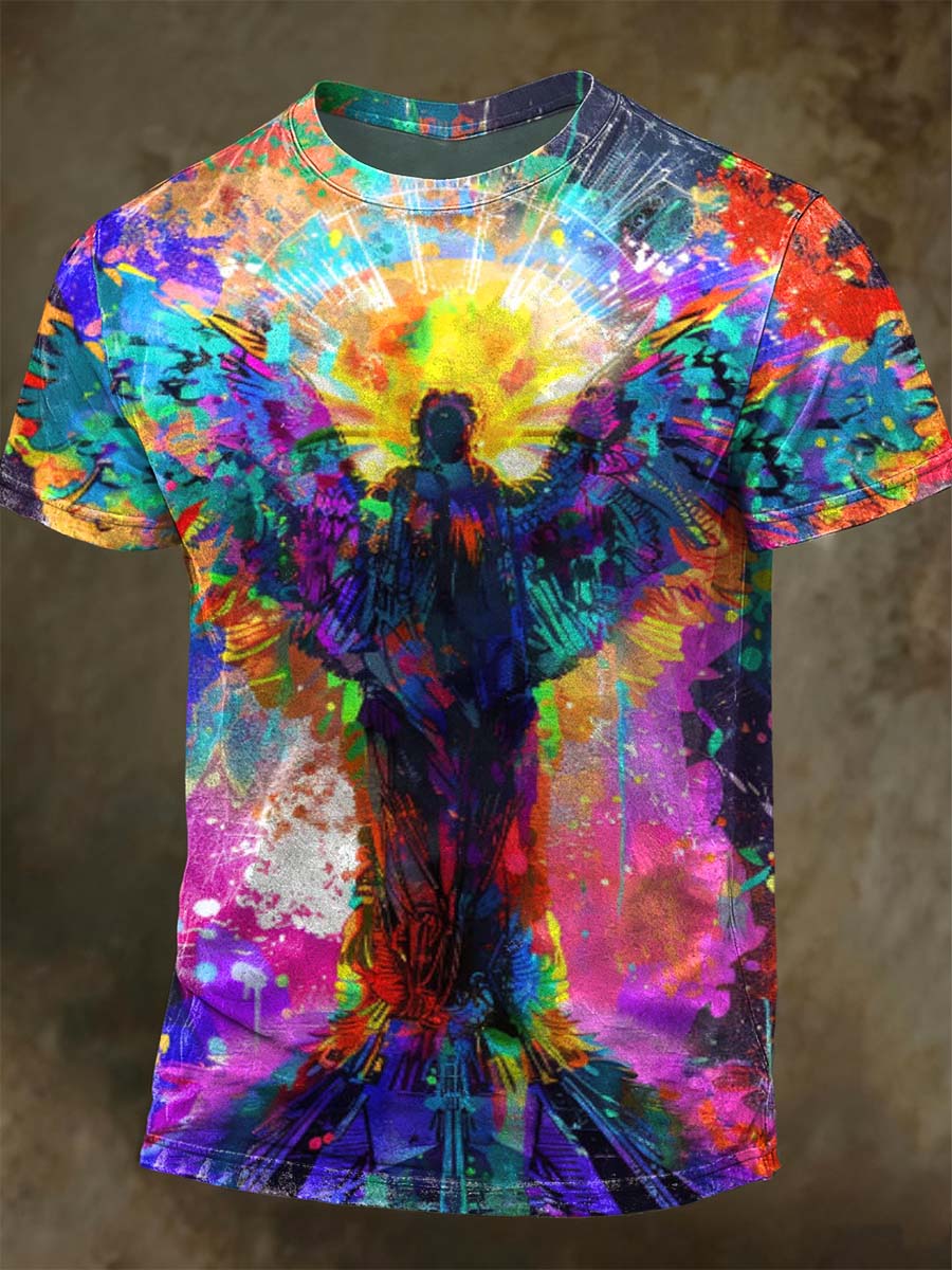 Psychedelic Icon Printed Casual Short-Sleeve T-Shirt