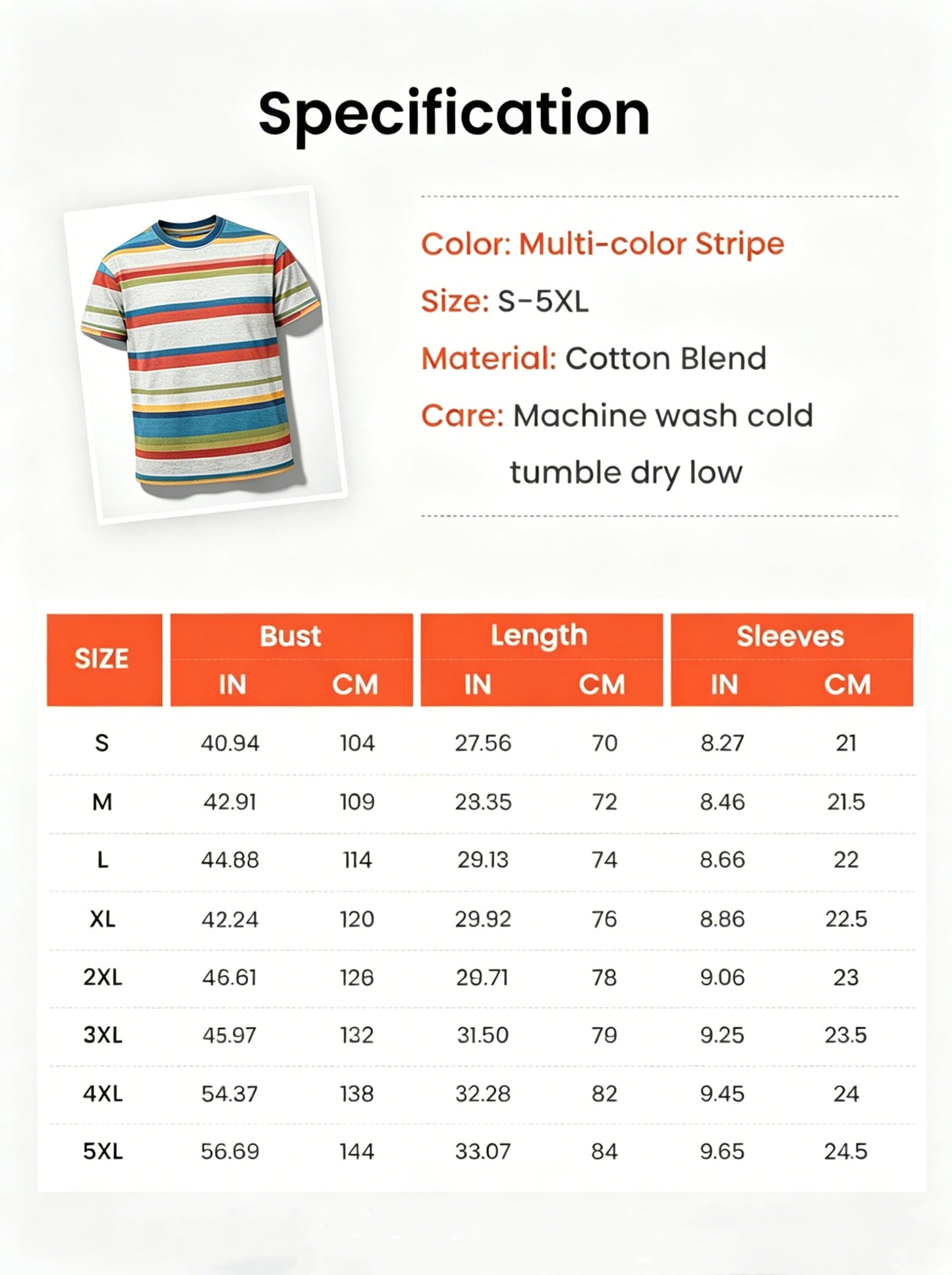 Retro Distressed Striped Print Casual Short-Sleeve T-Shirt