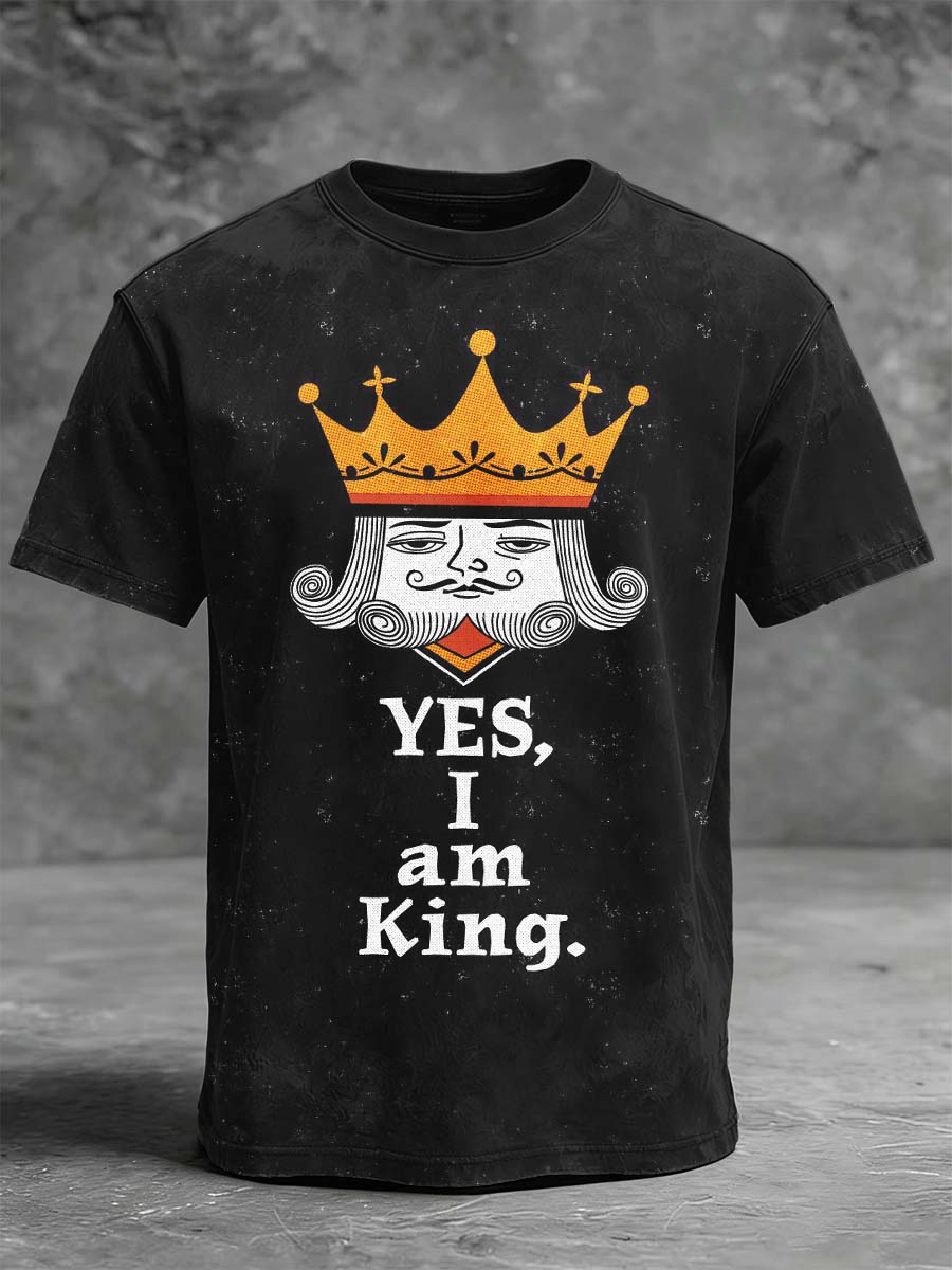 King Poker Face Print Casual Short-Sleeve T-Shirt
