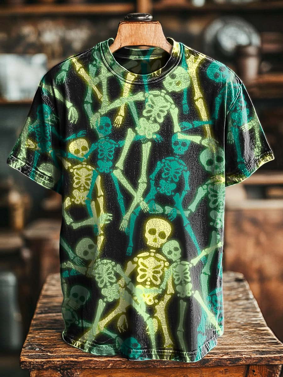 Carnival Skull Print Casual Short-Sleeve T-Shirt