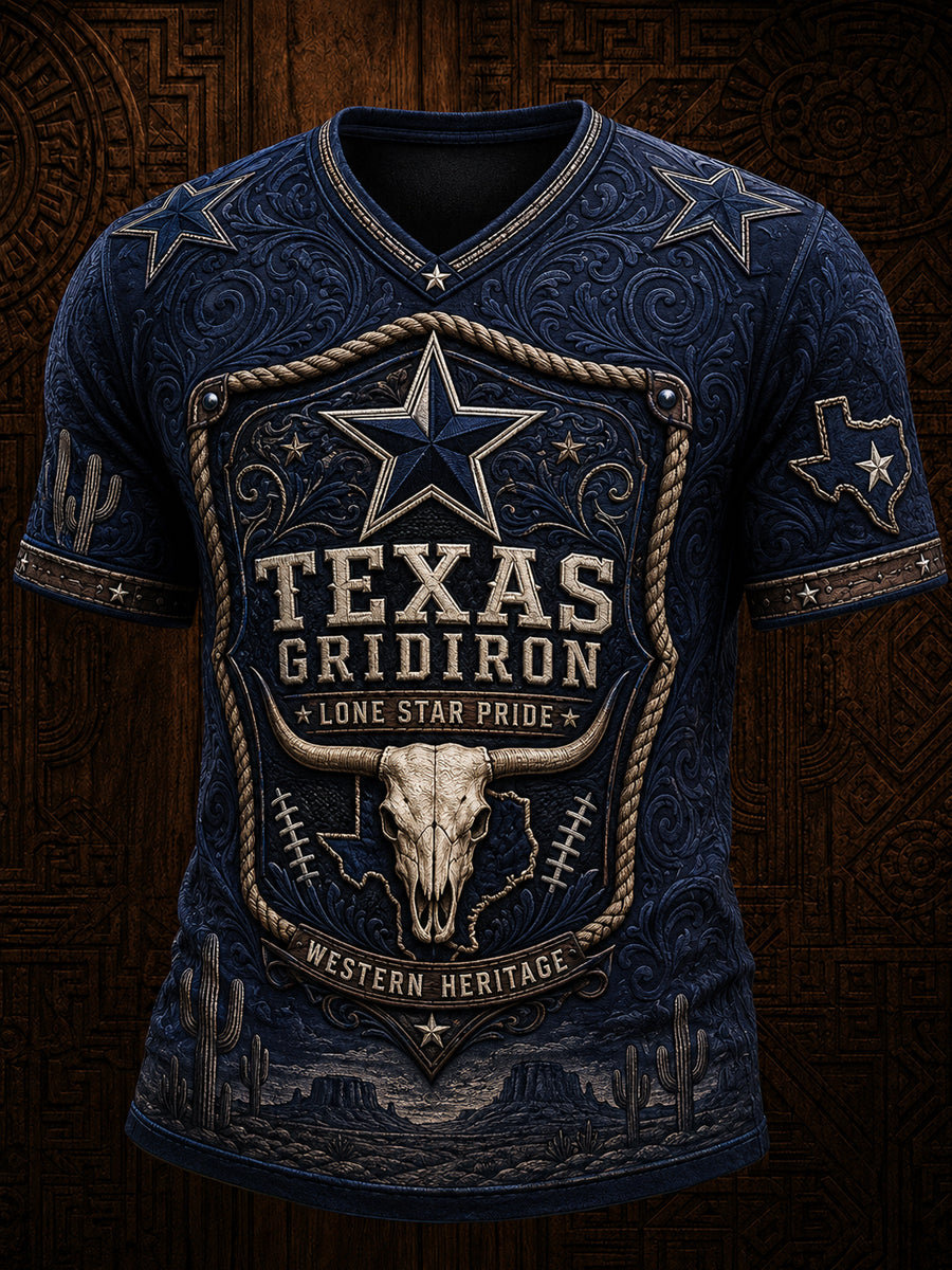 Men’s Rugby Dallas Cowboys Printed Casual Short-Sleeve T-Shirt