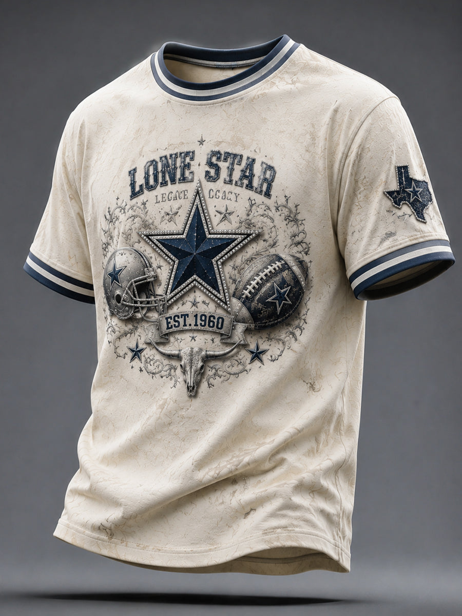 Men’s Rugby Dallas Cowboys Printed Casual Short-Sleeve T-Shirt
