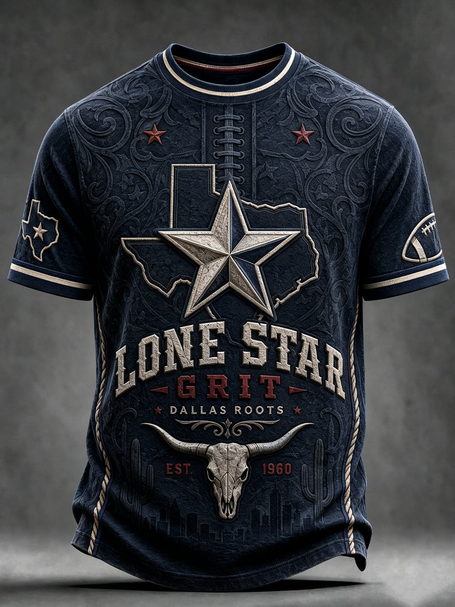 Men’s Rugby Dallas Cowboys Printed Casual Short-Sleeve T-Shirt