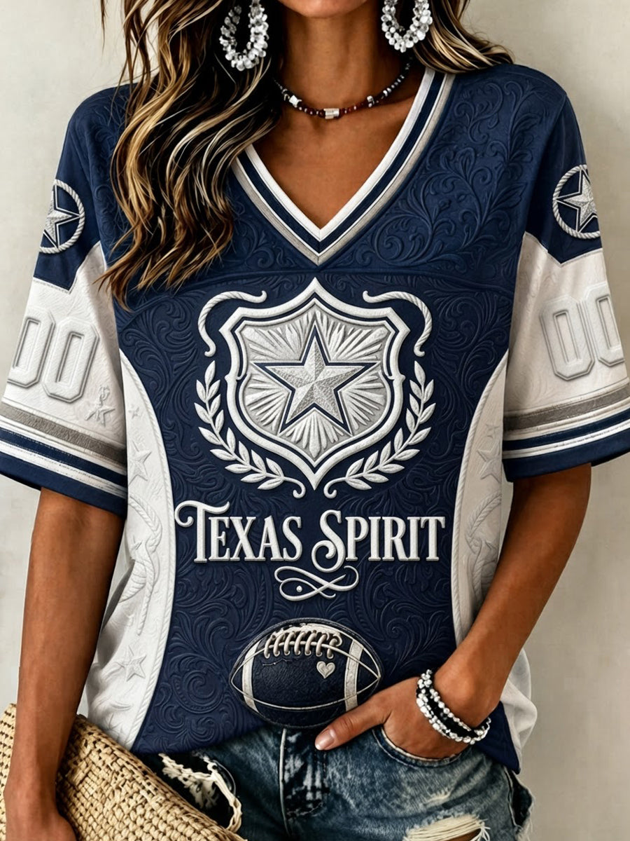 Women’s Rugby Dallas Cowboys Printed Casual Short-Sleeve T-Shirt