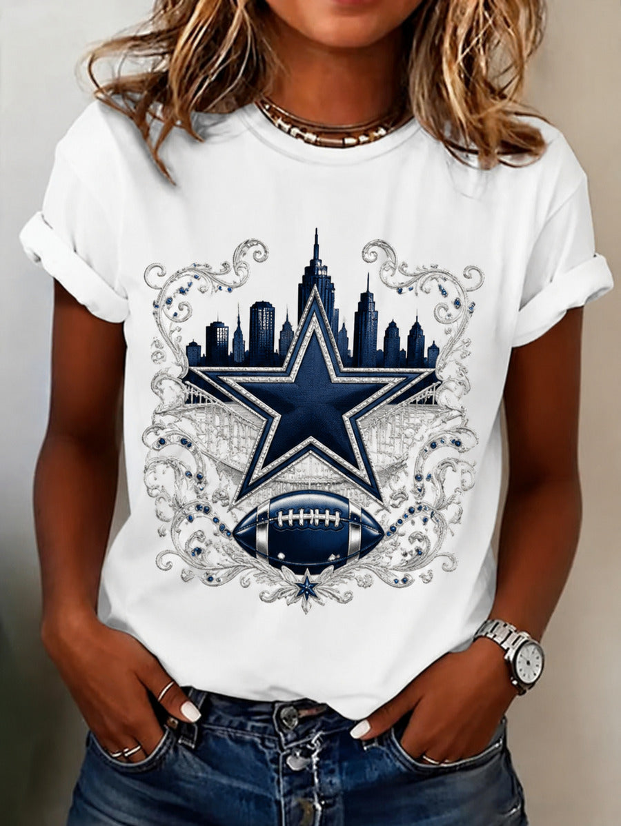 Women’s Rugby Dallas Cowboys Printed Casual T-Shirt