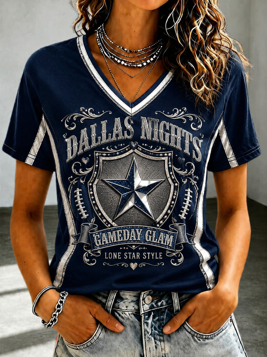 Women’s Rugby Dallas Cowboys Printed Casual T-Shirt