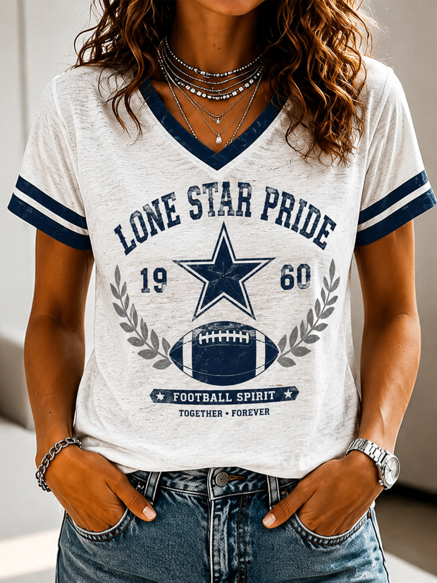 Women’s Rugby Dallas Cowboys Printed Casual T-Shirt