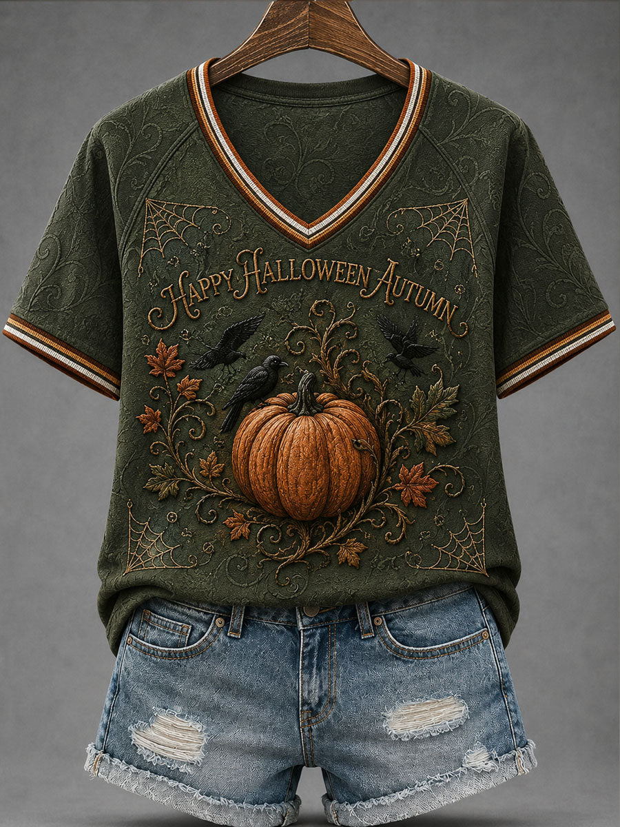 Women’s Autumn/Halloween Printed Casual Short-Sleeve T-Shirt