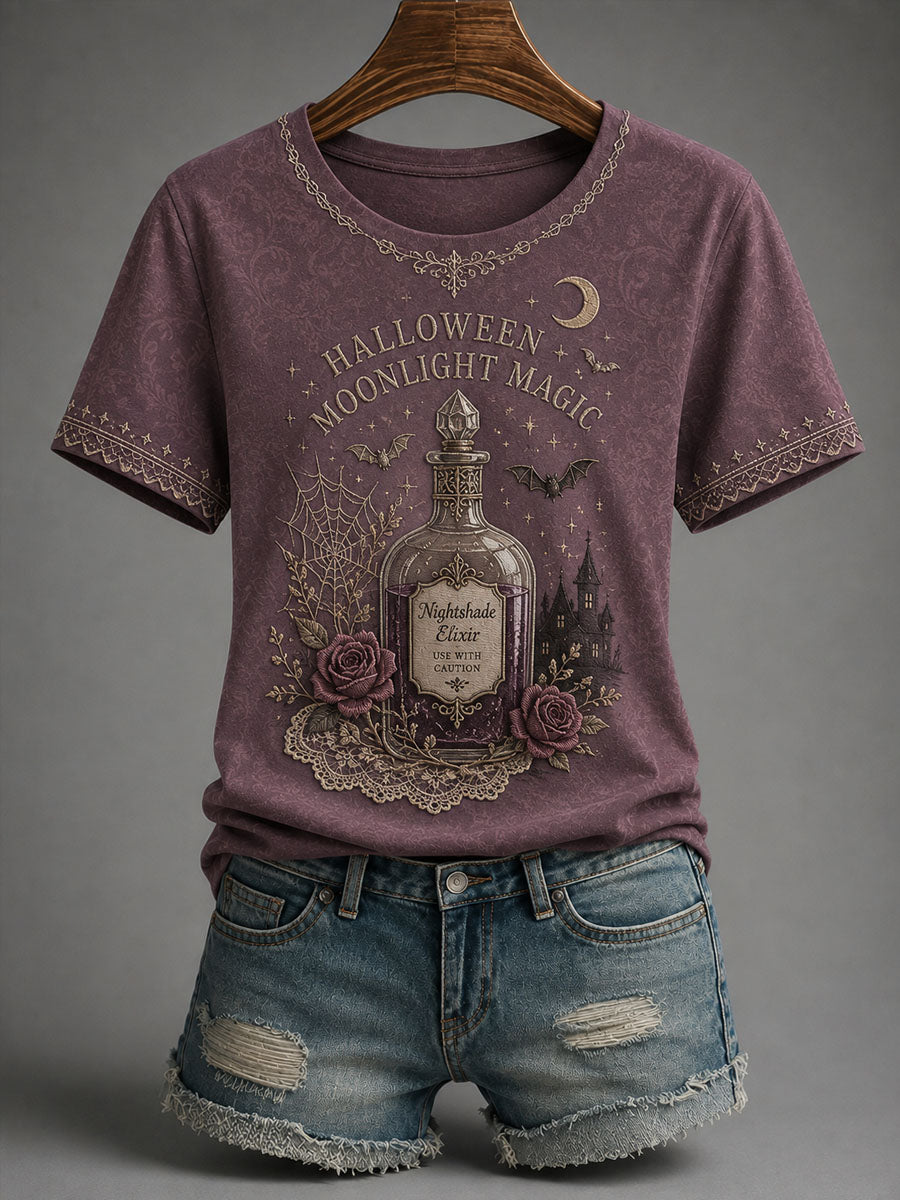 Women’s Autumn/Halloween Printed Casual Short-Sleeve T-Shirt