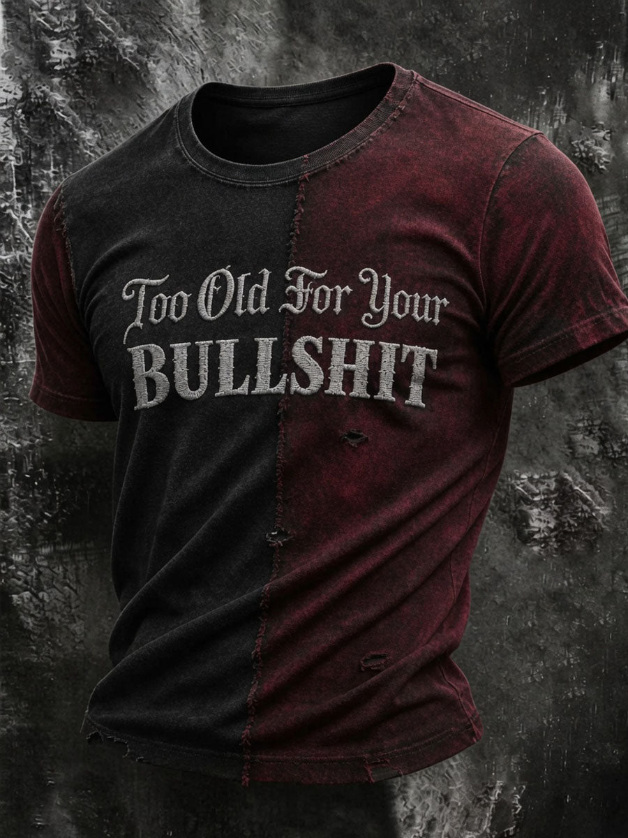 Men’s Halloween Gothic-style printed casual short-sleeved T-shirt