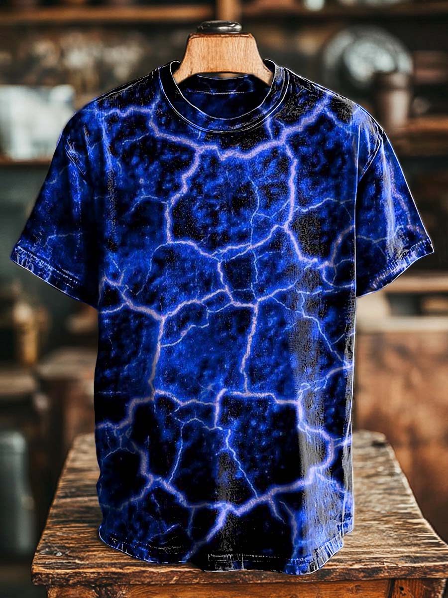 Abstract Lightning Print Casual Short-Sleeve T-Shirt