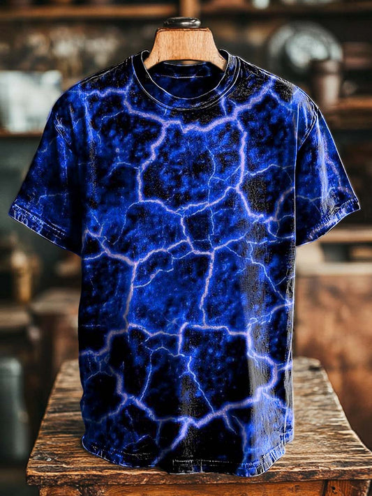 Abstract Lightning Print Casual Short-Sleeve T-Shirt