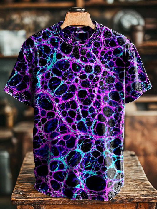 Abstract Texture Visual Print Casual Short-Sleeve T-Shirt
