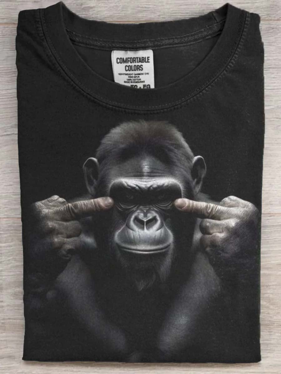 Funny Gorilla Print Casual Short-Sleeve T-Shirt