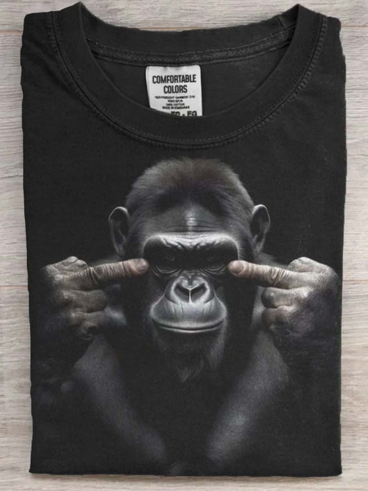Funny Gorilla Print Casual Short-Sleeve T-Shirt