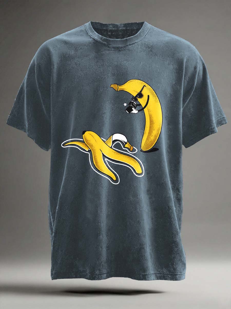 Funny Banana Print Casual Short-Sleeve T-Shirt