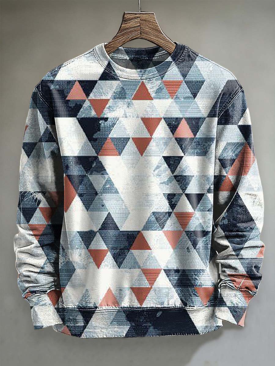 Abstract Geometric Print Casual Crewneck Sweatshirt