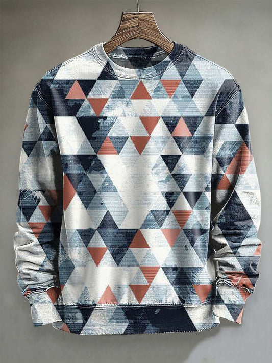 Abstract Geometric Print Casual Crewneck Sweatshirt