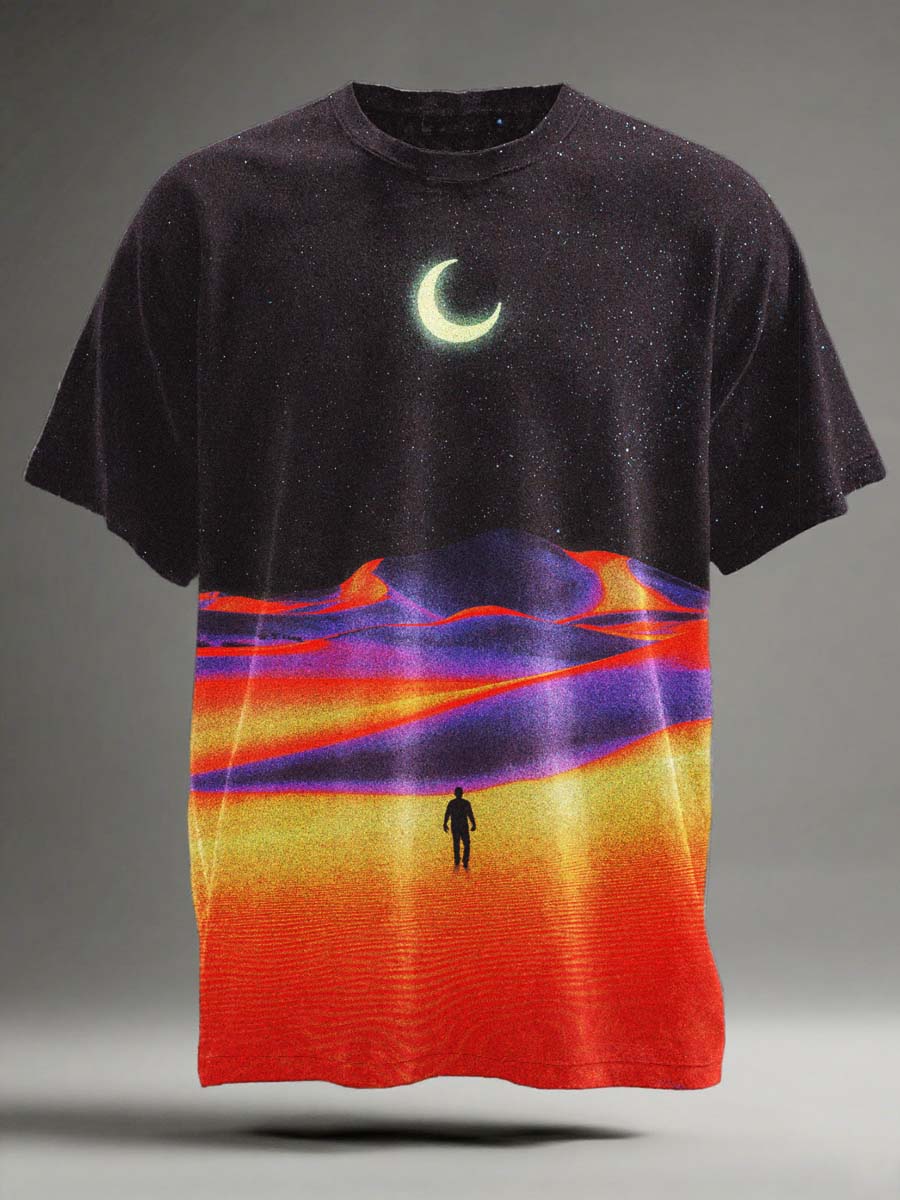 Abstract Psychedelic Print Casual Short-Sleeve T-Shirt