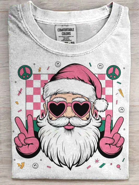 Santa Claus Print Casual Short-Sleeve T-Shirt