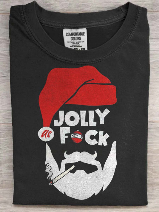 Funny Santa Claus Print Casual Short-Sleeve T-Shirt