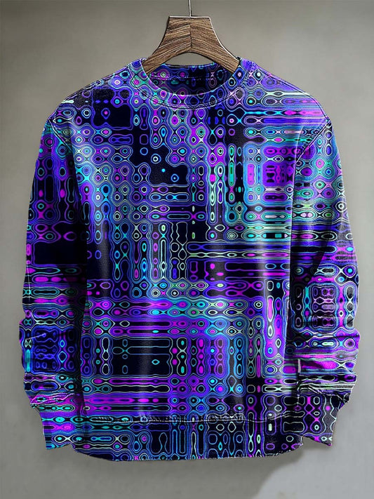 Abstract Colorful Psychedelic Print Casual Crewneck Sweatshirt