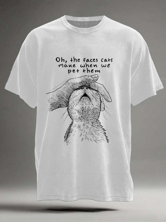 Funny Cat Print Casual Short-Sleeve T-Shirt