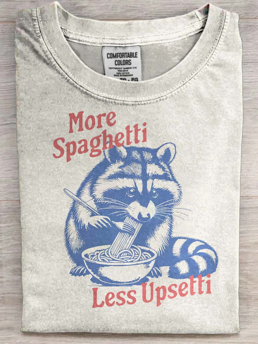 Funny Raccoon Print Casual Short-Sleeve T-Shirt